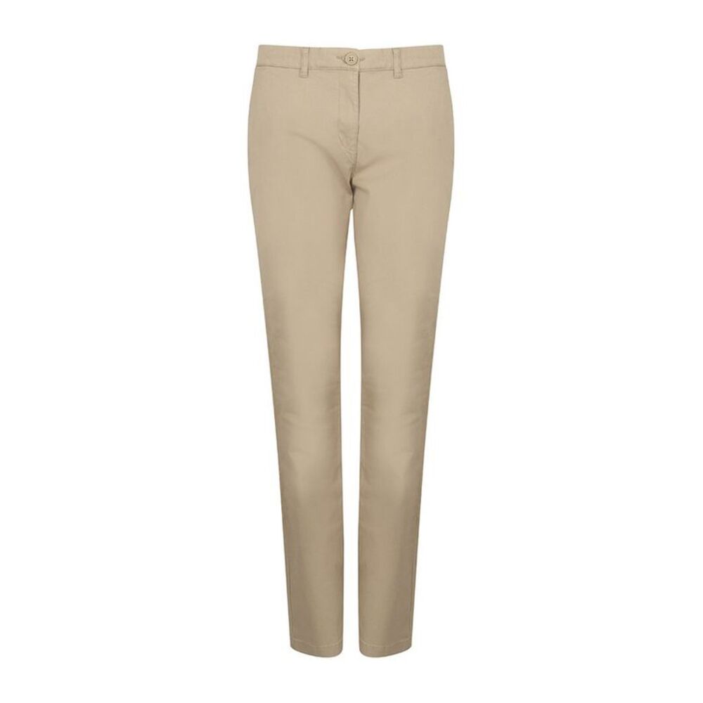 Henbury Womens/Ladies Stretch Chinos / Stone